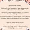 Female English Teacher/Tutor