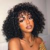 Natural Wave Short Bob Wigs With Bangs Natural Black Water Wave Walker Tape